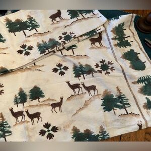Cozy King Brushed Flannel Pillowcases (2) Forest Animal Print, warm soft. Set/2